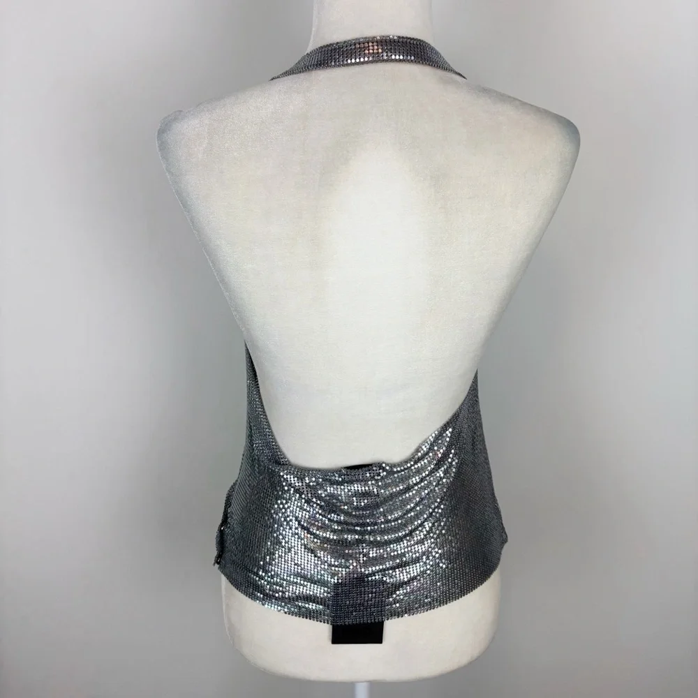 NBD Kimmy Halter Top in Silver Size S